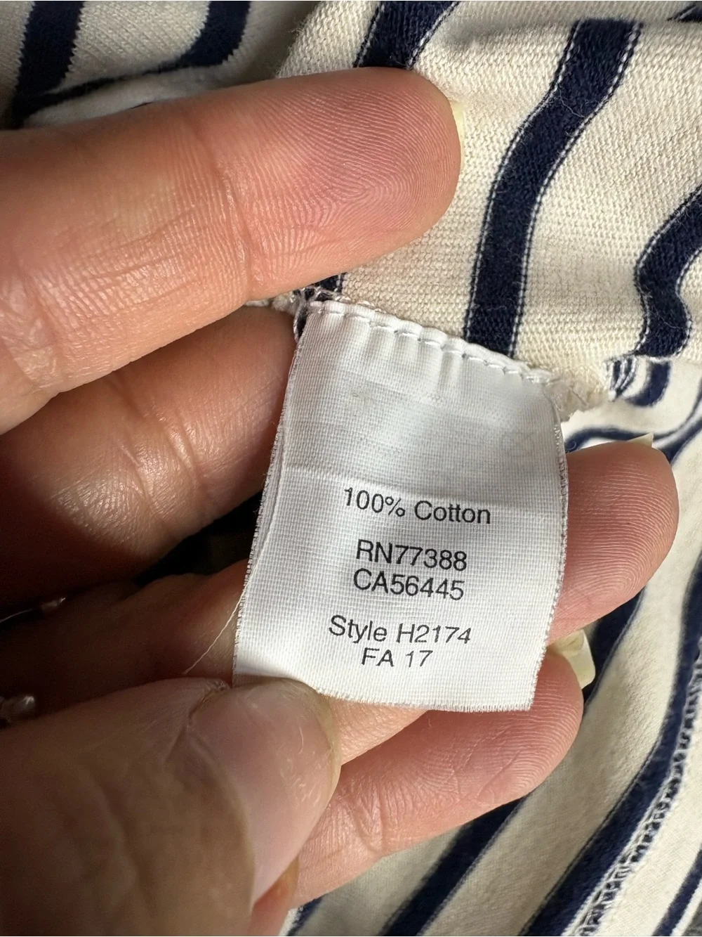 J. Crew Women’s Cream & Navy Striped Ruffle Sleeve Boatneck Top Size XS